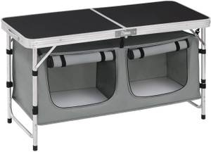 Campingtisch Gisela Schwarz - Holzwerkstoff - Metall - 120 x 70 x 47 cm