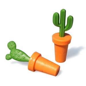 Bouchon de bouteille Cactus Vert - Matière plastique - 2 x 8 x 2 cm