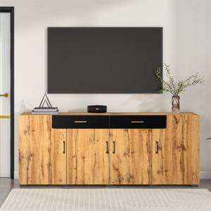 Sideboard Reinste Ⅱ Braun - Holzwerkstoff - Holz teilmassiv - 40 x 80 x 208 cm