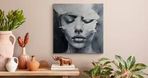 Tableau Portrait De Femme Abstraction 3D 90 x 90 x 90 cm