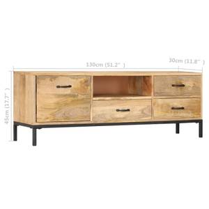 TV-Schrank 247943 Braun - Metall - Massivholz - Holzart/Dekor - 130 x 45 x 30 cm