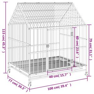 Cage pour chien 172208 Noir - Métal - 100 x 115 x 77 cm