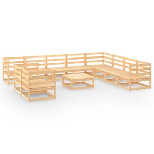 Garten-Lounge-Set (11-teilig) 3009707-1 Braun - Massivholz - Holzart/Dekor - 70 x 30 x 70 cm