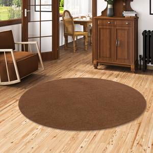 Trend Velours Teppich Joy Rund Braun - 133 x 133 cm