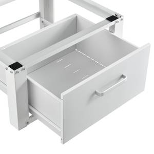 Double socle en acier blanc avec 2 tiroirs pour réhausser de 32 cm une  machine à laver et un sèche linge