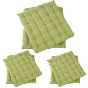 Galette de chaise Canberra (lot de 6) Vert - Textile - 41 x 43 x 3 cm