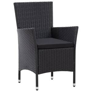 Garten-Essgruppe (7-teilig) 3001262-2 Schwarz - Kunststoff - Polyrattan - 90 x 75 x 150 cm