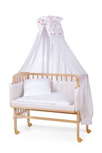 Baby Beistellbett NATURE Pink - Holz - Weiß