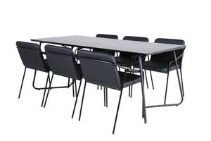 Essgruppe Pippi 2 (7-teilig) Schwarz - Massivholz - 90 x 75 x 190 cm