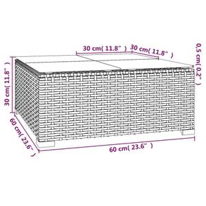 Garten-Lounge-Set 3013637-9 (11-teilig) Braun - Weiß - Metall - Polyrattan - 60 x 30 x 60 cm