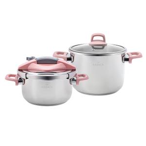 Schnellkochtopset Perfect Pink (2er Set) Pink - Silber - Metall - 30 x 40 x 30 cm