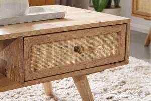 Couchtisch rechteckig LAYA Mangoholz Braun - Massivholz - 90 x 40 x 45 cm