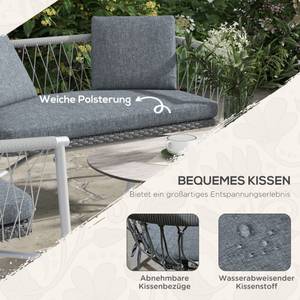 Rattan Gartenmöbel-Set 860-313V00GY Grau - Polyrattan - 68 x 67 x 121 cm