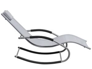 Chaise longue CARANO Noir - Gris - Gris lumineux - Argenté