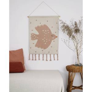 Kinder-Wanddekoration SWEET BIRDY Beige - Pink - Naturfaser - Textil - 45 x 50 x 50 cm