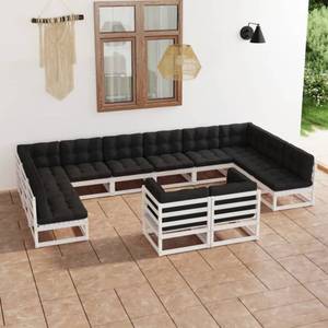 Garten-Lounge-Set (12-teilig) 3009767-2 Anthrazit - Weiß