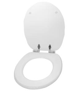 WC-Sitz mit Absenkautomatik Muschel Weiß Weiß - Holzwerkstoff - 38 x 6 x 47 cm