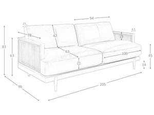 Canapé 6177 Largeur : 205 cm