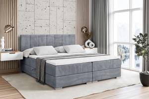 Boxspringbett MOETI Hellgrau - Breite: 160 cm - H3