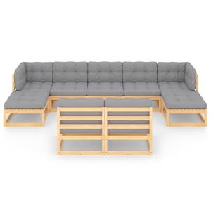 Garten-Lounge-Set (9-teilig) 3009738-2 Grau - Holz