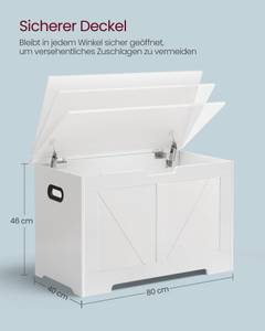 Sitzbank Bamako Weiß - Holzwerkstoff - 80 x 46 x 40 cm