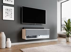 TV-Schrank Alyx Weiß-Grau mit LED Weiß