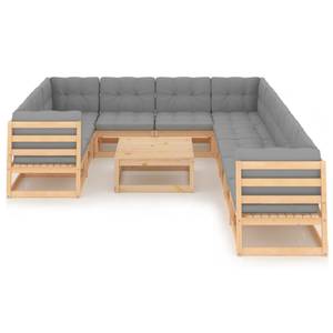 Garten-Lounge-Set (11-teilig) 3009721-2 Grau - Holz