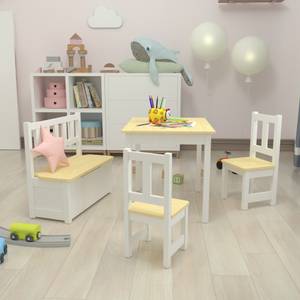 Set de meubles enfant Lousame Blanc - Bois massif - 60 x 50 x 48 cm