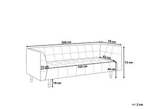 3-Sitzer Sofa BYSKE Braun - Echtleder - 200 x 73 x 78 cm