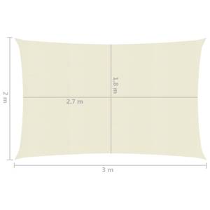 Voiles d'ombrage 3016419-1 Blanc crème - 300 x 200 cm