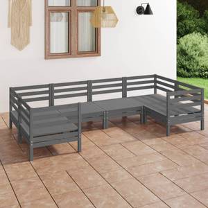 Garten-Lounge-Set Grau - Massivholz - Holzart/Dekor - 64 x 63 x 64 cm