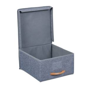 Aufbewahrungsbox mit Deckel 2er Set Braun - Grau - Papier - Kunststoff - Textil - 30 x 16 x 33 cm