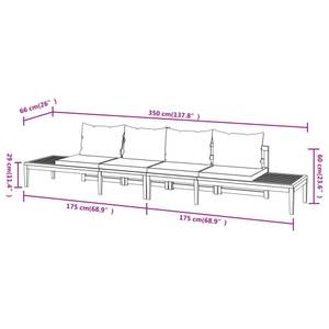 Gartenbank (2er Set) 3014466-1 Dunkelgrau