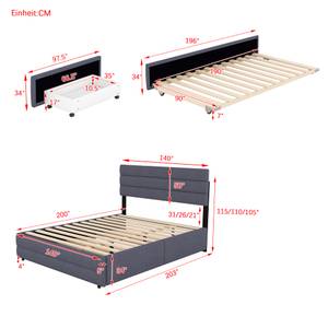 Plattformbett M234-01 Grau