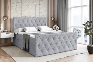 ALTDECOR Boxspringbett mit Topper - AMAY Schiefergrau - Breite: 120 cm - H3