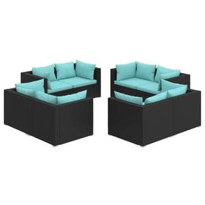 Garten-Lounge-Set (8-teilig) 3013631-8 Schwarz - Blau