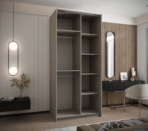 SCHWEBETÜRENSCHRANK LUX Beige - Silber - Breite: 120 cm