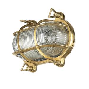 Lampe murale d'extérieur SKIATHOS Laiton - Gris métallisé - Translucide - 18 x 13 cm