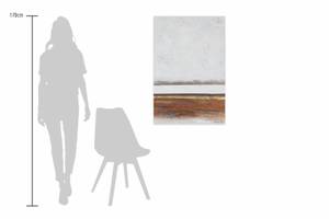 Acrylbild handgemalt Crumbling Facade Braun - Weiß - Massivholz - Textil - 60 x 90 x 4 cm
