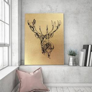 Wandbilder Hirsch Geometrisch Gold 40 x 60 cm