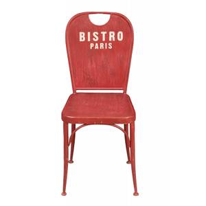 Stuhl Bistro de Paris Rot - Weiß - Metall - 49 x 92 x 43 cm