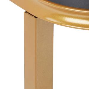 Table d’appoint moderne forme C Noir - Doré - Bois manufacturé - Métal - 30 x 59 x 50 cm