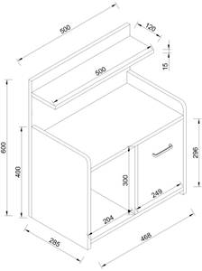 Nachttisch Nilasa Weiß - Holzwerkstoff - 47 x 60 x 29 cm