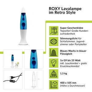 Lavalampe ROXY Blau - Weiß