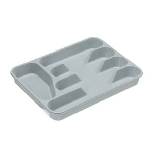 Besteckkasten 2er Set Grau - Kunststoff - 25 x 4 x 33 cm