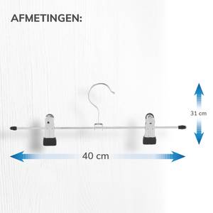 Hosenbügel Grau - Holzwerkstoff - Metall - 40 x 11 x 1 cm