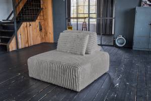 Hocker WIOLO SOFT mit Rückenkissen Cord Grau