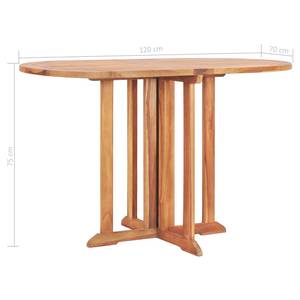 Table de salle à manger Marron - Bois massif - Bois/Imitation - 120 x 75 x 120 cm