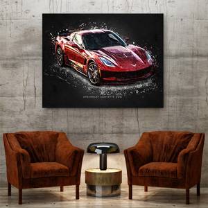 Leinwandbild Ferrari Rot Auto 120 x 80 cm