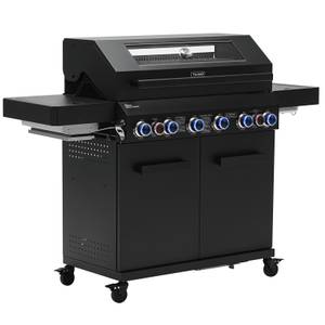 Gasgrill PLATINUM YAMARA DARK 6+2 Schwarz - Metall - 159 x 117 x 55 cm